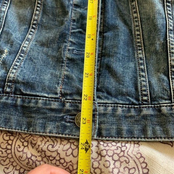 EXPRESS Jean jacket with silver and black sleeves Medium - Picture 7 of 9